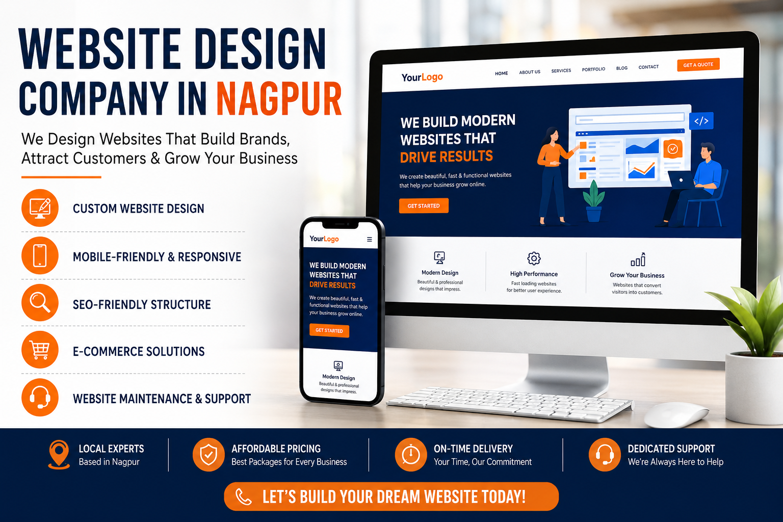 Professional website design company in Nagpur offering responsive web development, SEO-friendly websites, ecommerce solutions, and business website services.