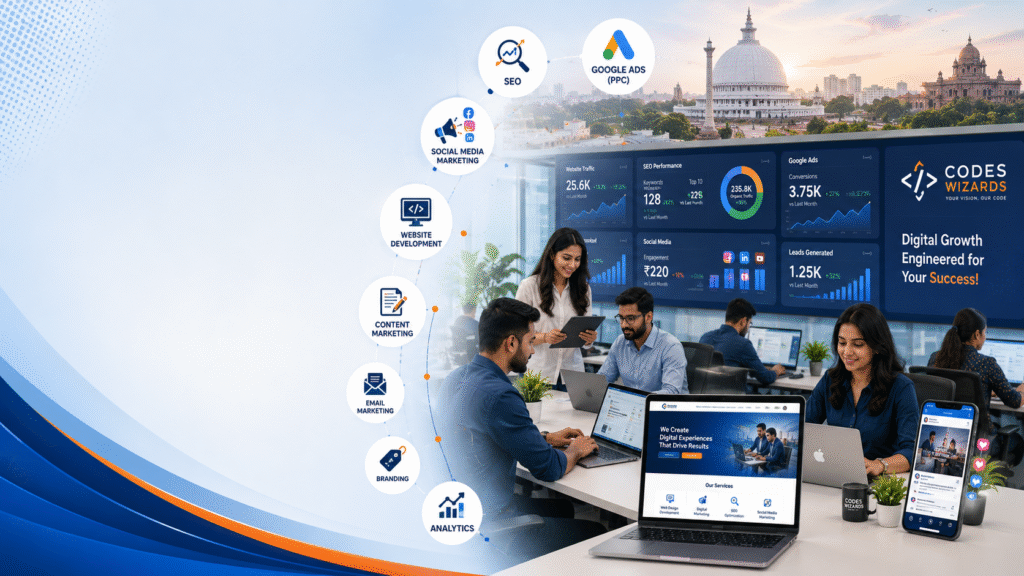 Digital Marketing Company in Nagpur providing SEO, Google Ads, Social Media Marketing, Website Development, branding, and lead generation services for businesses.