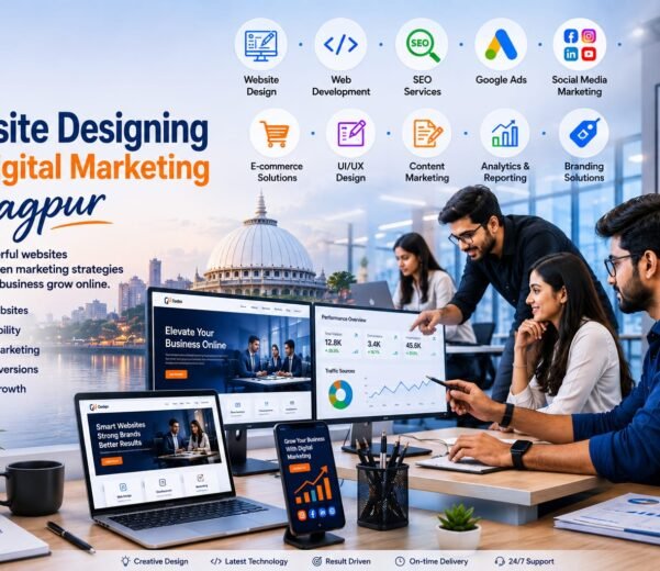 Website designing and digital marketing in Nagpur by Codes Wizards featuring professional web developers, SEO experts, and digital marketing specialists creating responsive websites and online marketing strategies.